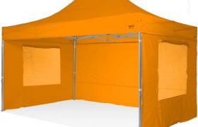 Ray Bot - Gazebo rapido 3x4,5 in alluminio rinforzato con finestre laterali PVC 350g metro. Gazebo pieghevole - ARANCIONE