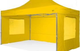 Ray Bot - Gazebo rapido 3x4,5 in alluminio rinforzato con finestre laterali PVC 350g metro. Gazebo pieghevole - GIALLO