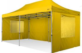 Gazebo rapido 3x6 in alluminio rinforzato con finestre laterali PVC 350g metro. GAZEBO PIEGHEVOLE - GIALLO - RAY BOT