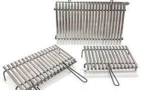 Graticola in acciaio, griglia inox per barbecue con recupero oli + omaggio misure: cm 40x35