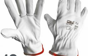 Guanti da lavoro in pelle di vitello bianchi tg. 10 - 12 paia