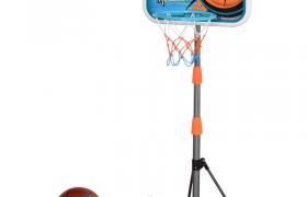 Set Canestro per Bambini Regolabile in Altezza con Palla da Basket Base e Pompa Gonfiaggio Inclusi - Homcom