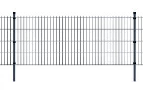Hommoo 2D Pannelli recinzione giardino e paletti 2008x1030mm 8 m grigio VD15467