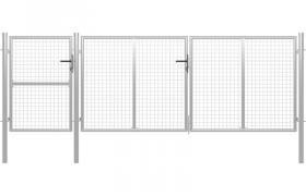 Cancello per Giardino in Acciaio 400x125 cm Argento VD05708 - Hommoo