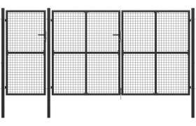 Cancello per Giardino in Acciaio 400x150 cm Antracite VD05699 - Hommoo
