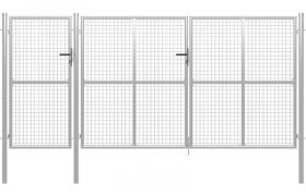 Cancello per Giardino in Acciaio 400x150 cm Argento VD05709 - Hommoo