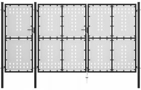 Cancello per Giardino in Acciaio 400x175 cm Nero VD34855 - Hommoo