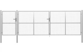 Hommoo Cancello per Giardino in Acciaio 500x150 cm Argento VD30185