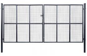 Cancello per Giardino in Acciaio Zincato Grigio 400x200 cm VD05050 - Hommoo