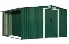 Hommoo Capanno con Porte Scorrevoli Verde 329,5x205x178 cm Acciaio VD30162