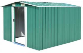 Hommoo Capanno da Giardino 257x298x178 cm in Metallo Verde VD05017