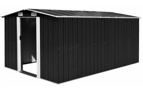 Hommoo Capanno da Giardino 257x398x178 cm in Metallo Antracite VD05023