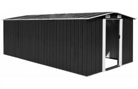 Capanno da Giardino 257x497x178 cm in Metallo Antracite VD05027 - Hommoo