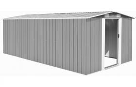 Capanno da Giardino 257x497x178 cm in Metallo Grigio VD05026 - Hommoo