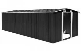 Capanno da Giardino 257x597x178 cm in Metallo Antracite VD05031 - Hommoo