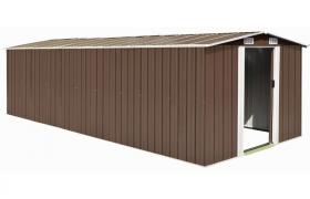 Capanno da Giardino 257x597x178 cm in Metallo Marrone VD05032 - Hommoo
