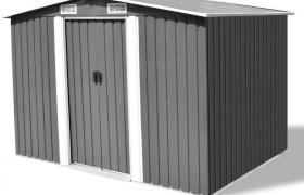 Hommoo Capanno per Attrezzi in Metallo Grigio 257x205x178 cm VD24952