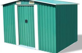 Hommoo Capanno per Attrezzi in Metallo Verde 257x205x178 cm VD24955