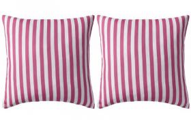 Cuscini da Esterno 2 pz Stampa a Righe 45x45 cm Rosa VD01473 - Hommoo Cuscini da Esterno 2 pz Stampa a Righe 45x45 cm Rosa VD01473 - Hommoo