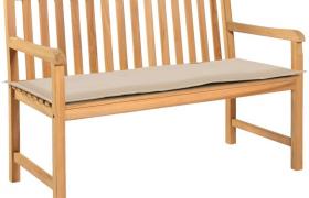 Hommoo Cuscino per Panca da Giardino Crema 120x50x3 cm VD25151