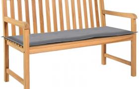 Hommoo Cuscino per Panca da Giardino Grigio 120x50x3 cm VD25147