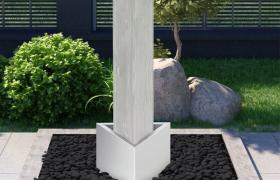 Fontana da Giardino Argento 37,7x32,6x110 cm in Acciaio Inox VD53174 - Hommoo
