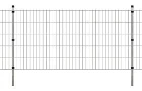 Pannelli di recinzione 2D giardino con paletti 2008x1030 mm mm 12m argento VD15494 - Hommoo