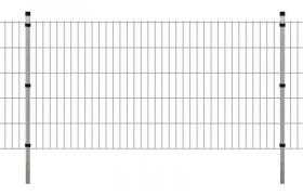 Pannelli recinzione giardino 2D e paletti 2008x1030mm 8 m argento VD15492 - Hommoo