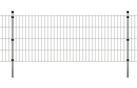 Pannelli Recinzione Giardino e Paletti Argento 2008x830 mm 8m VD15417 - Hommoo