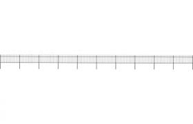 Recinzione da Giardino con Punta a Lancia Acciaio 17x0,8m Nera VD19543 - Hommoo