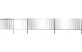 Recinzione da Giardino Punta a Lancia in Acciaio 10,2x1,5m Nera VD19565 - Hommoo