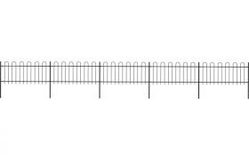 Recinzione da Giardino Punta Tonda 8,5x0,8 m Acciaio Nera VD19582 - Hommoo