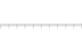 Recinzione da Giardino Punta Tonda in Acciaio 17x0,6m Nera VD19578 - Hommoo