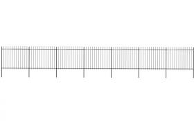 Recinzione Giardino con Punta a Lancia Acciaio 11,9x1,5m Nera VD19566 - Hommoo
