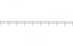 Recinzione Giardino con Punta a Lancia Acciaio 15,3x0,6m Nera VD19533 - Hommoo