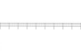 Recinzione Giardino con Punta a Lancia Acciaio 15,3x0,8m Nera VD19542 - Hommoo