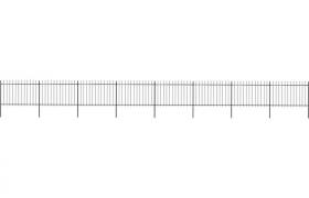 Recinzione Giardino con Punta a Lancia in Acciaio 13,6x1,2m Nera VD19558 - Hommoo