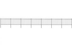 Recinzione Giardino Punta a Lancia in Acciaio 11,9x1,2 m Nera VD19557 - Hommoo