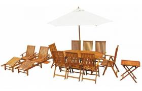 Set da Pranzo da Giardino 13 pz in Massello di Acacia VD25467 - Hommoo
