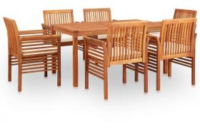 Hommoo Set da Pranzo da Giardino 7 pz con Cuscini Massello di Acacia VD20293
