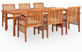 Set da Pranzo da Giardino 7 pz con Cuscini Massello di Acacia VD20294 - Hommoo