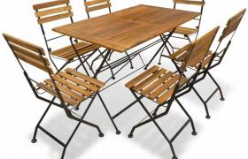 Set da Pranzo da Giardino 7 pz Pieghevole in Massello di Acacia VD25595 - Hommoo