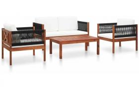 Set Divani da Giardino 4 pz in Legno Massello di Acacia VD45475 - Hommoo
