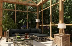 Set Divani da Giardino 5 pz con Cuscini in Polyrattan Grigio VD27620 - Hommoo