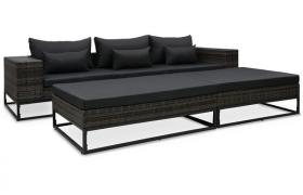 Set Divani da Giardino 5 pz con Cuscini in Polyrattan Grigio VD53397 - Hommoo