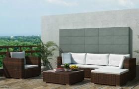 Set Divani da Giardino 6 pz con Cuscini in Polyrattan Marrone VD24318 - Hommoo