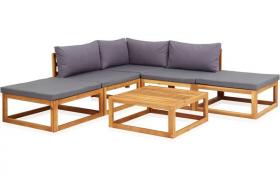 Set Divani Giardino 6 pz con Cuscini Legno Massello di Acacia VD27448 - Hommoo