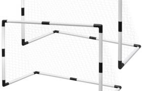 Set Mini Porte da Calcio 2 pz per Bambini 91,5 x 48 x 61 cm VD29230 - Hommoo Set Mini Porte da Calcio 2 pz per Bambini 91,5 x 48 x 61 cm VD29230 - Hommoo