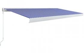Tenda a Cassonetto Manuale 500x300 cm Blu e Bianca VD39644 - Hommoo