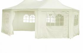 Hommoo Tendone da Festa Ottagonale Crema 6 x 4,4 x 3,5 m VD06365